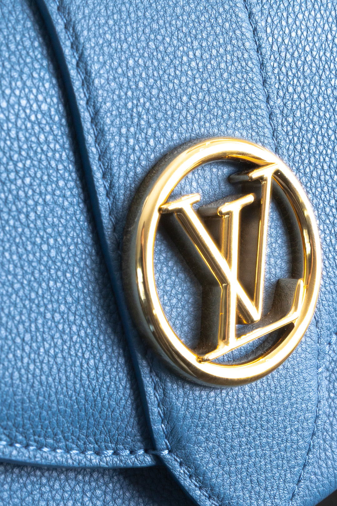LOUIS VUITTON Pont 9 Soft Bag Leather Blue