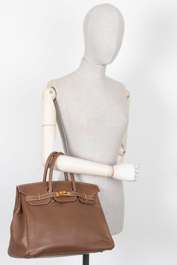HERMÈS Birkin 35 Clemence Dark Brown