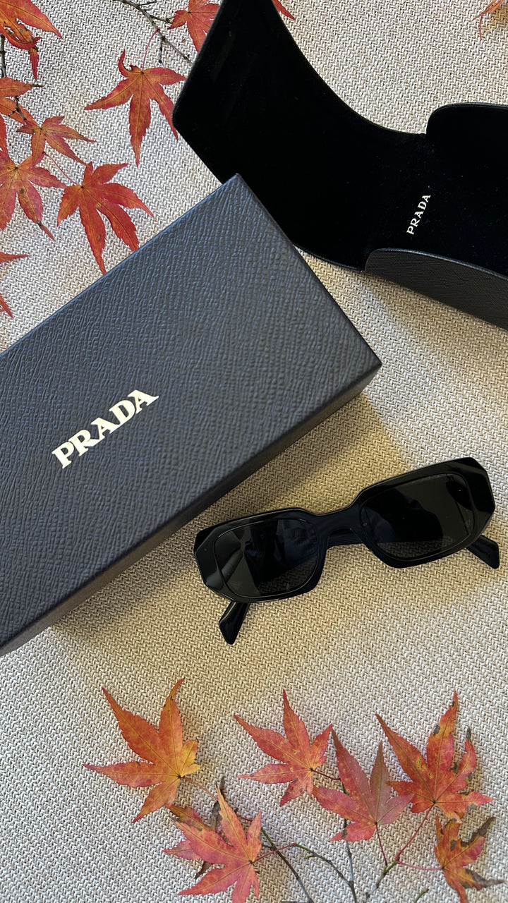 PRADA SPR17W Logo Sunglasses Black