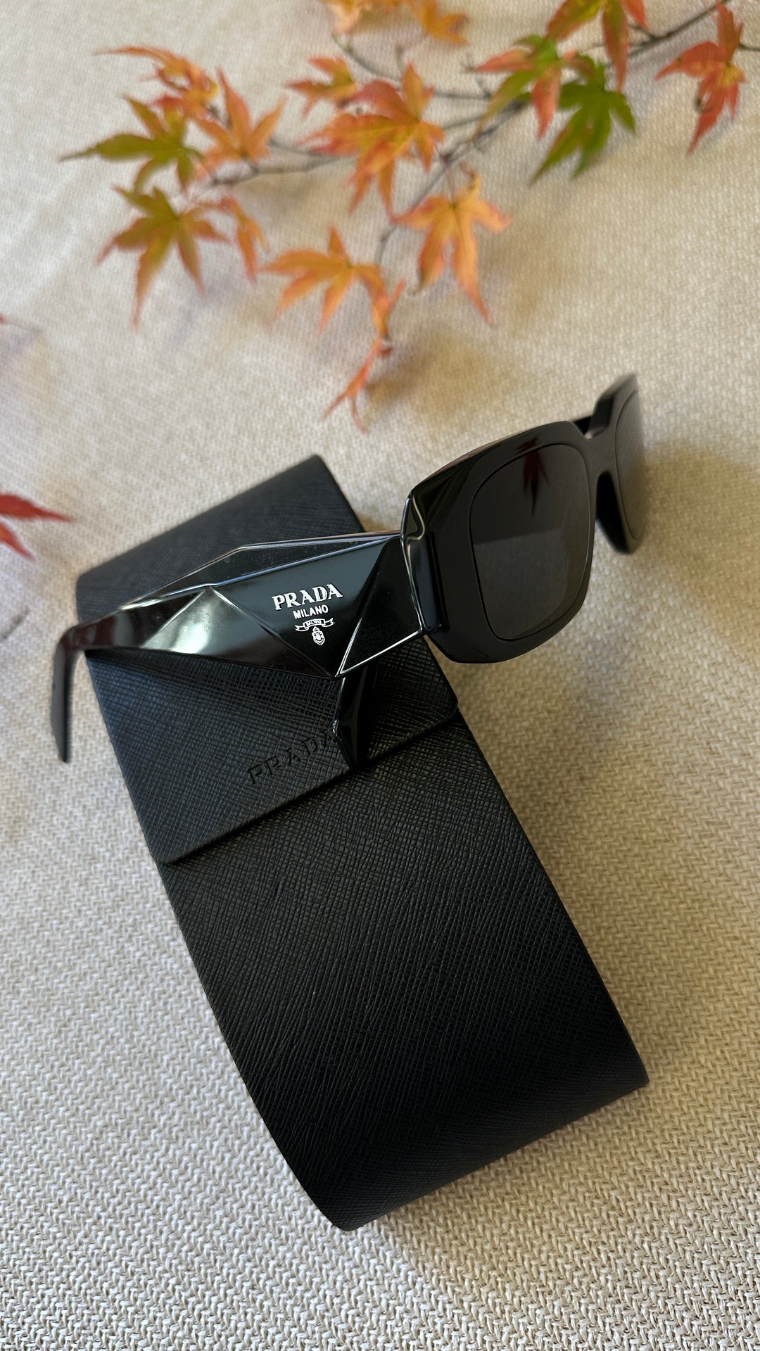 PRADA SPR17W Logo Sunglasses Black