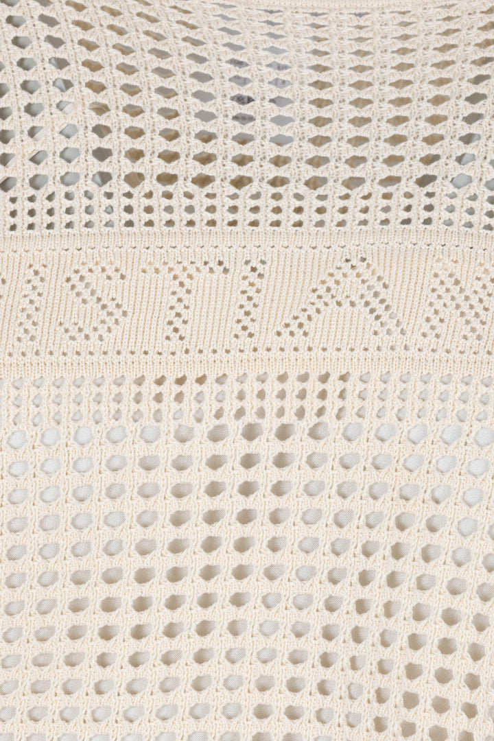 CHRISTIAN DIOR Crochet Logo Knit Beige