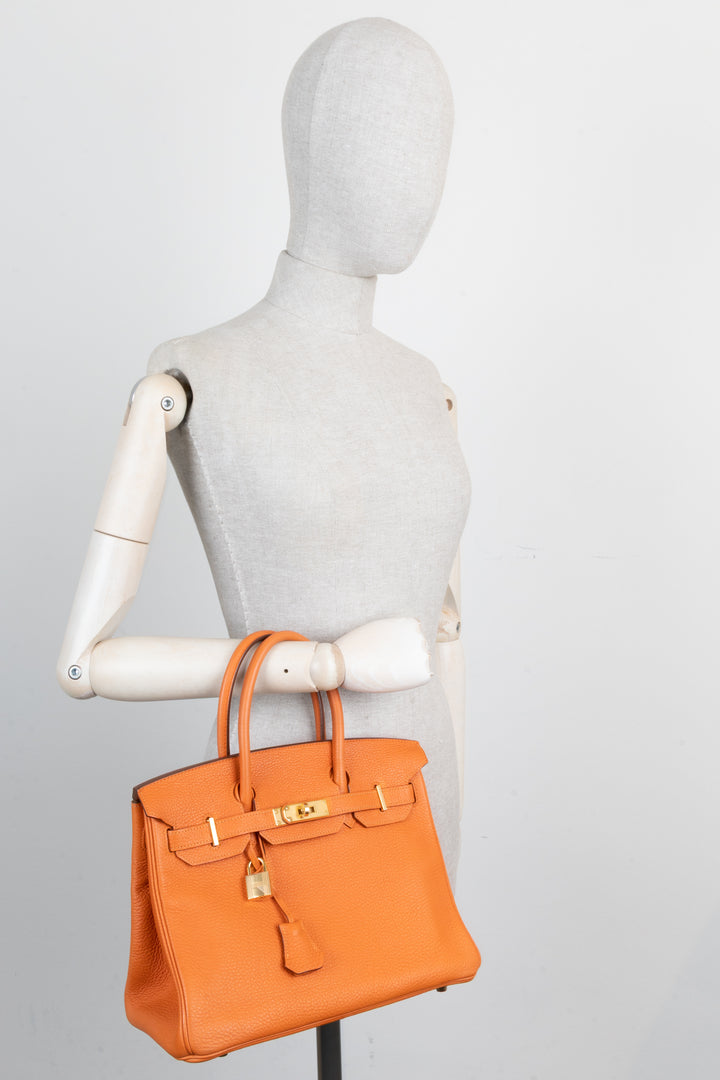 HERMÈS Birkin 30 Retourne Togo Orange