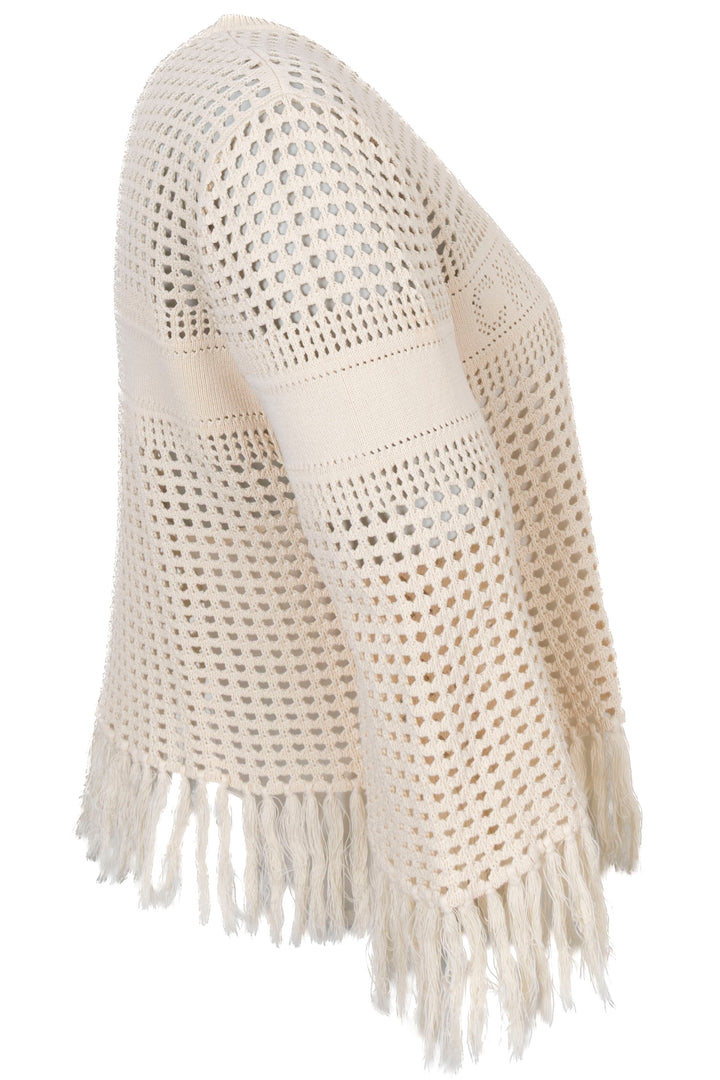 CHRISTIAN DIOR Crochet Logo Knit Beige