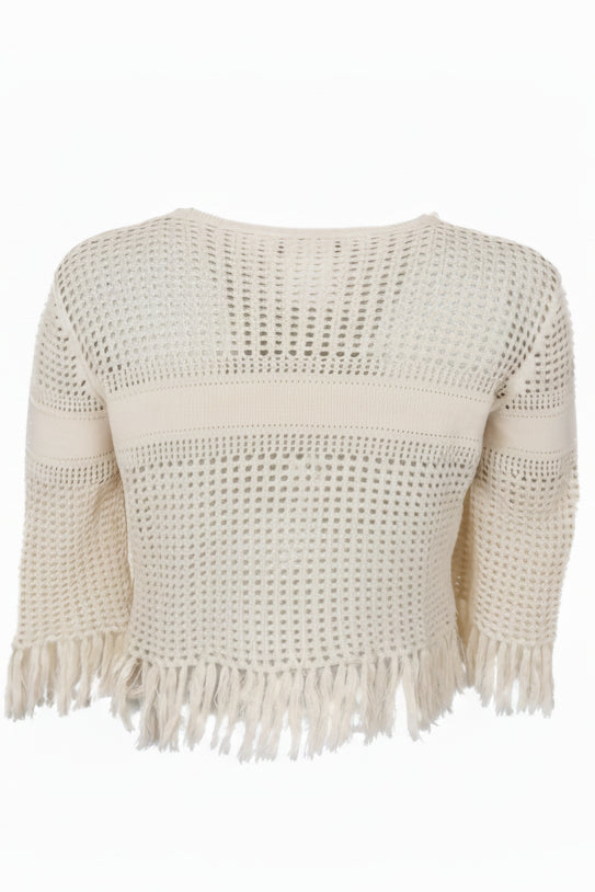 CHRISTIAN DIOR Crochet Logo Knit Beige
