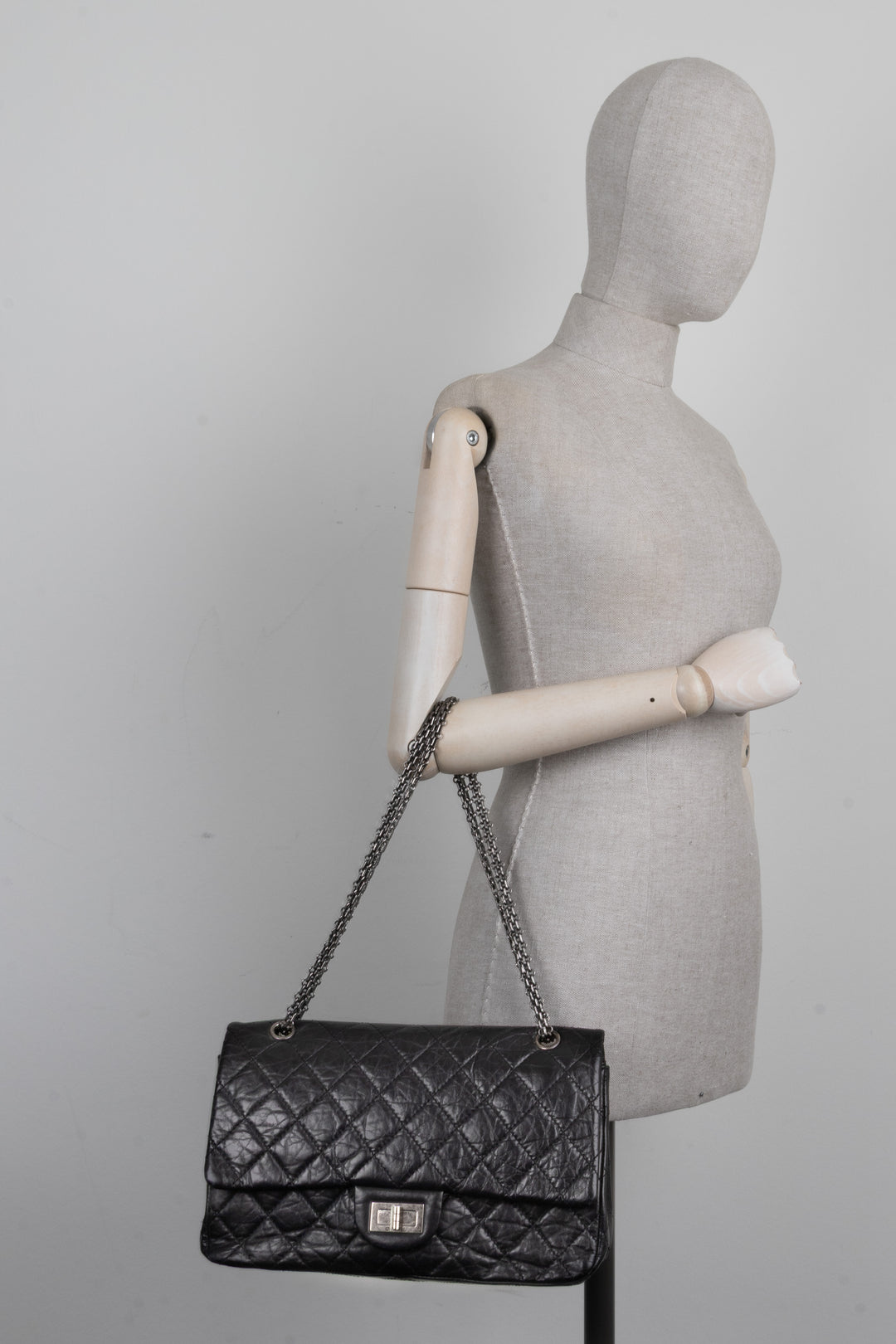 CHANEL Large 2.55 Reissue Crossbody Bag Leather Black