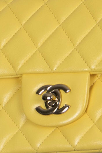 CHANEL Single Flap Bag Yellow