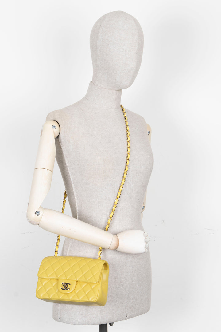 CHANEL Single Flap Bag Yellow
