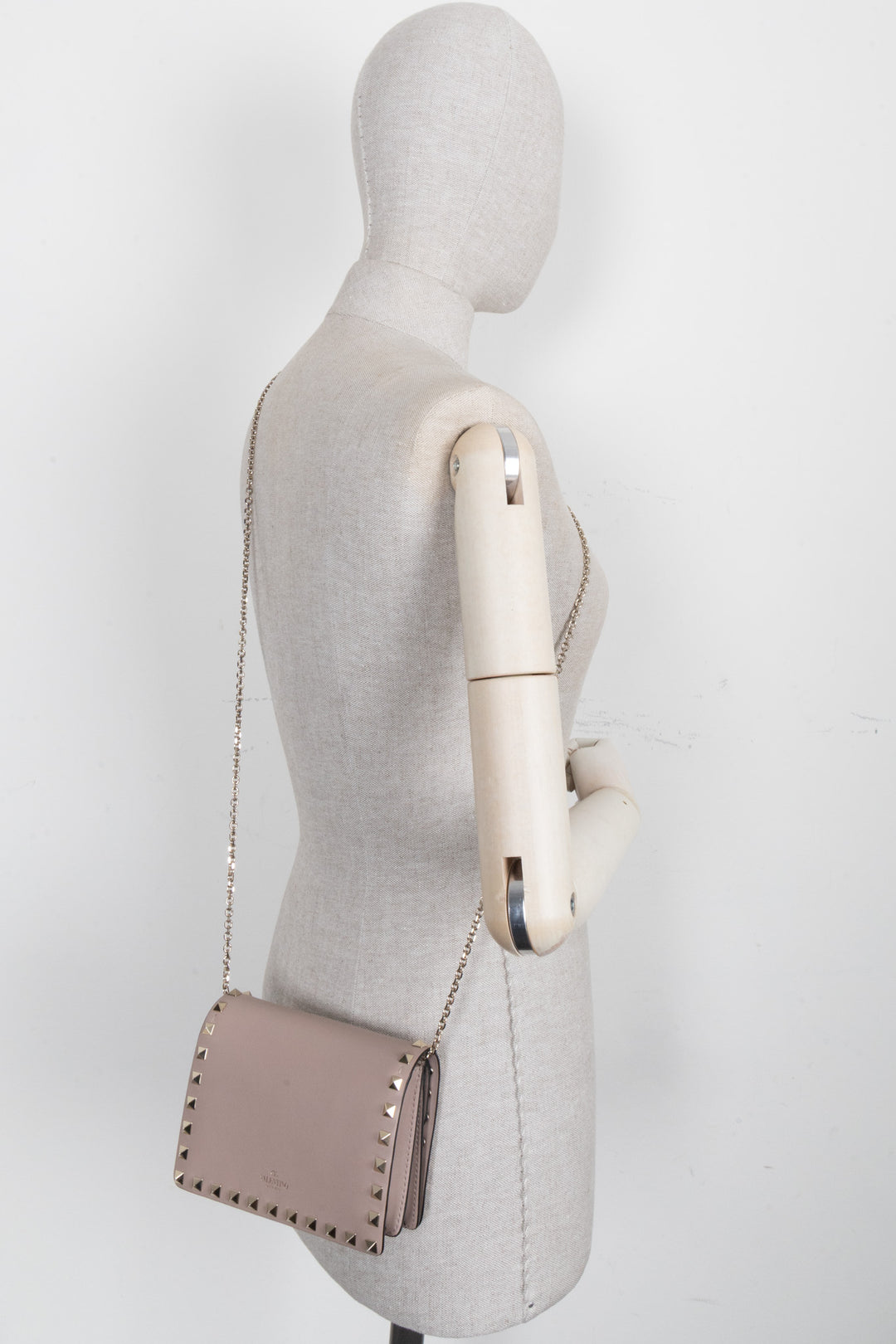 VALENTINO Rockstud Mini Crossbody Bag Nude