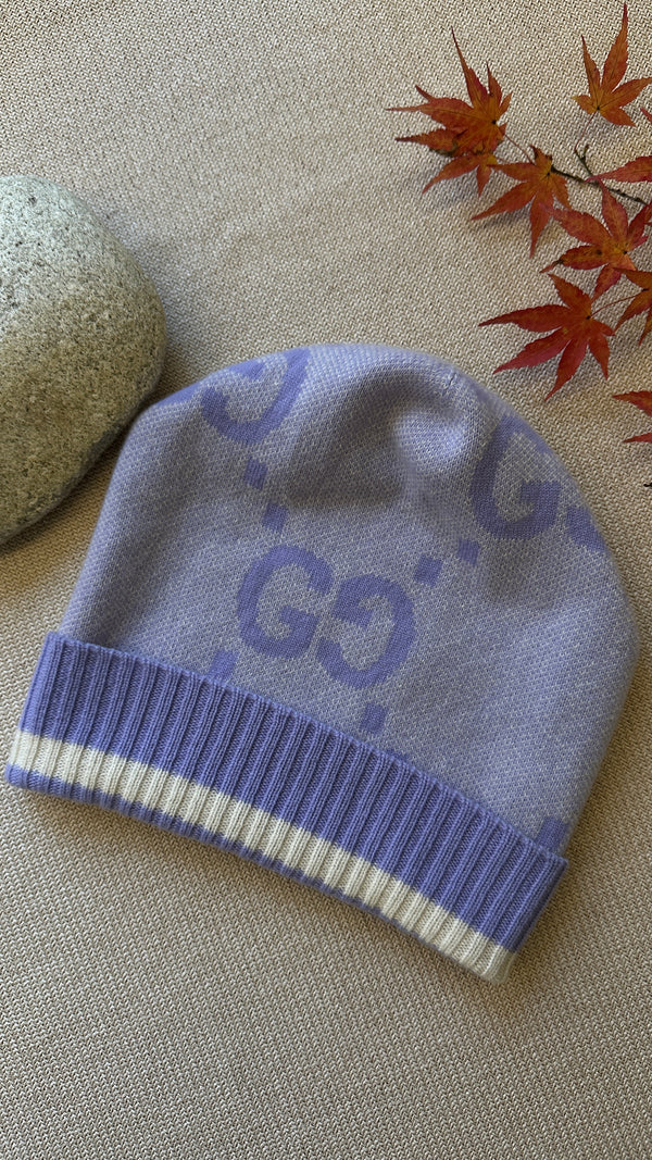 Bonnet GUCCI GG en maille violette