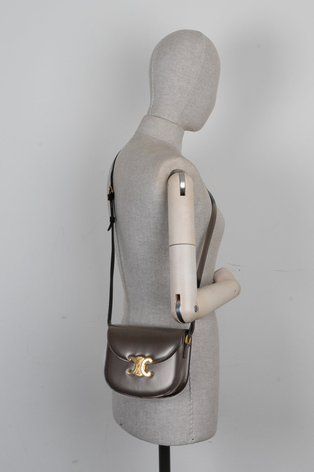 CELINE Clea Triomphe Crossbody Bag Brown