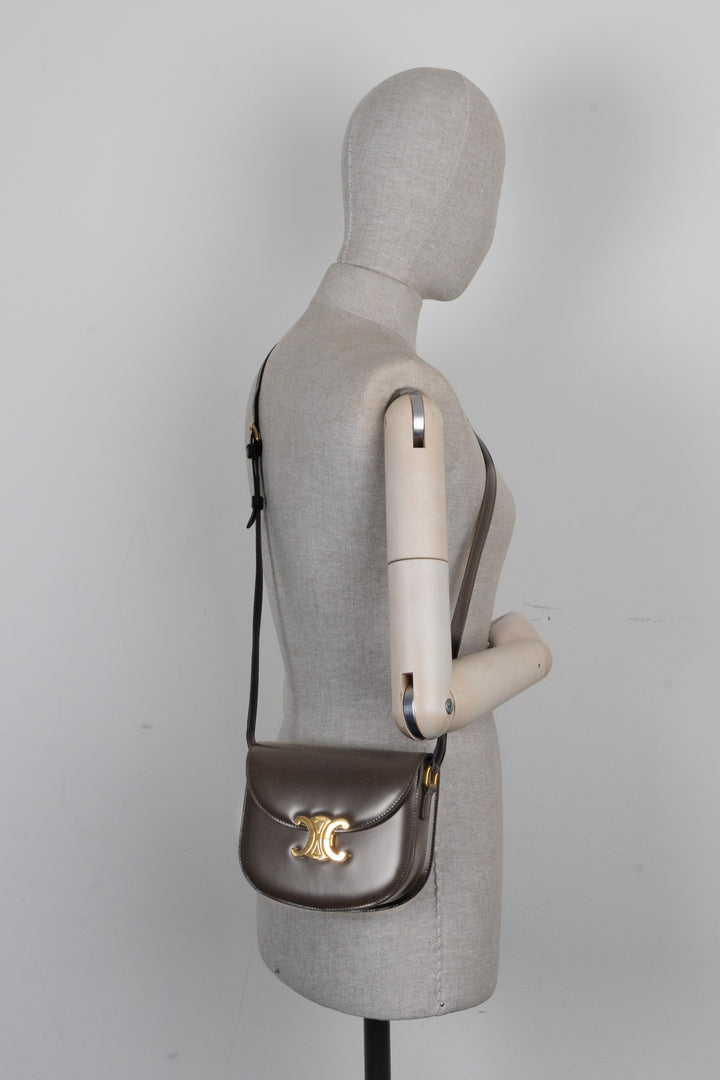 CELINE Clea Triomphe Crossbody Bag Brown