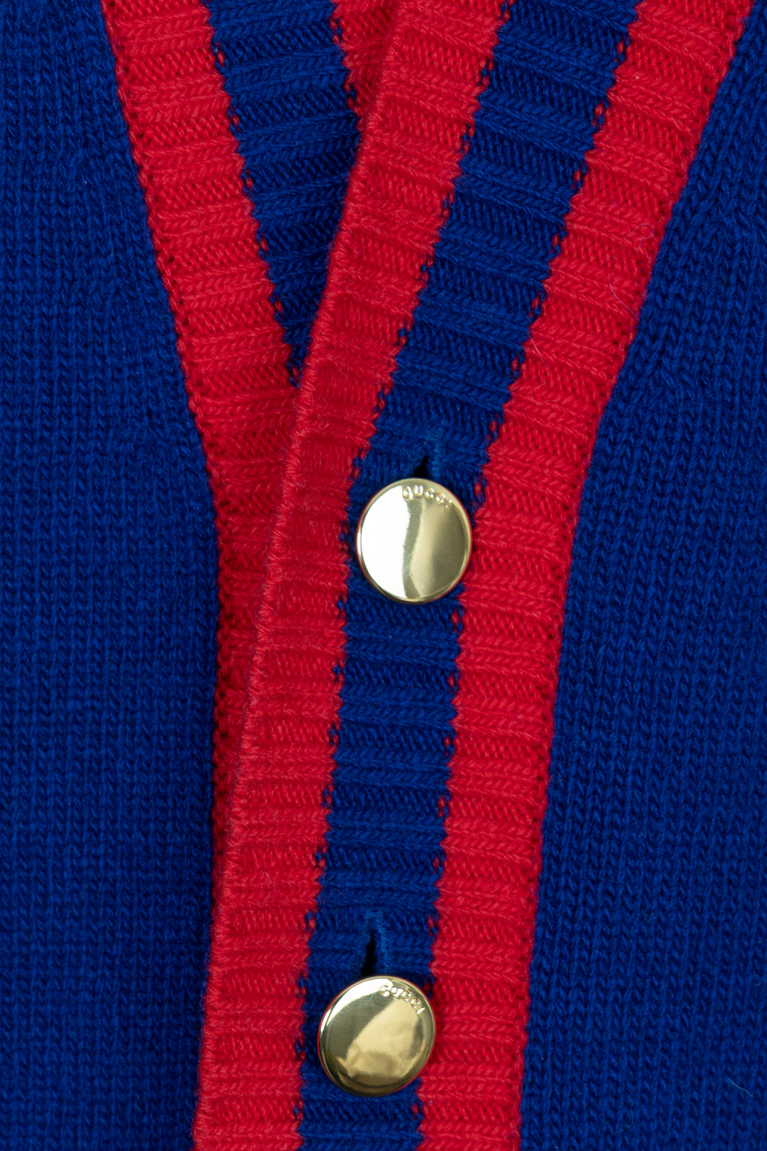 GUCCI Oversized Tiger Embroidered Cardigan Blue Red