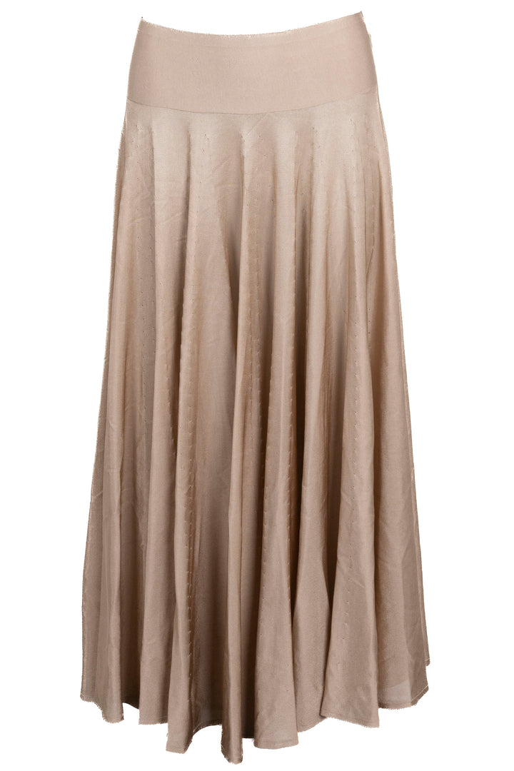 ALAIA Pleated Maxi Skirt Beige