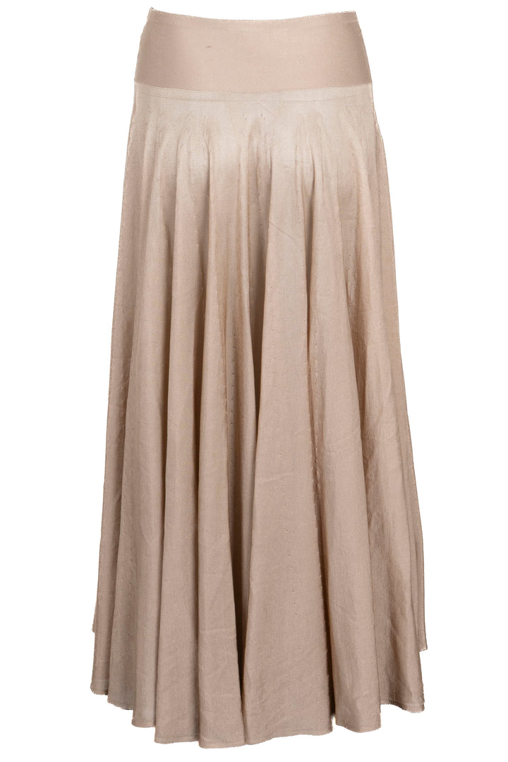 ALAIA Pleated Maxi Skirt Beige