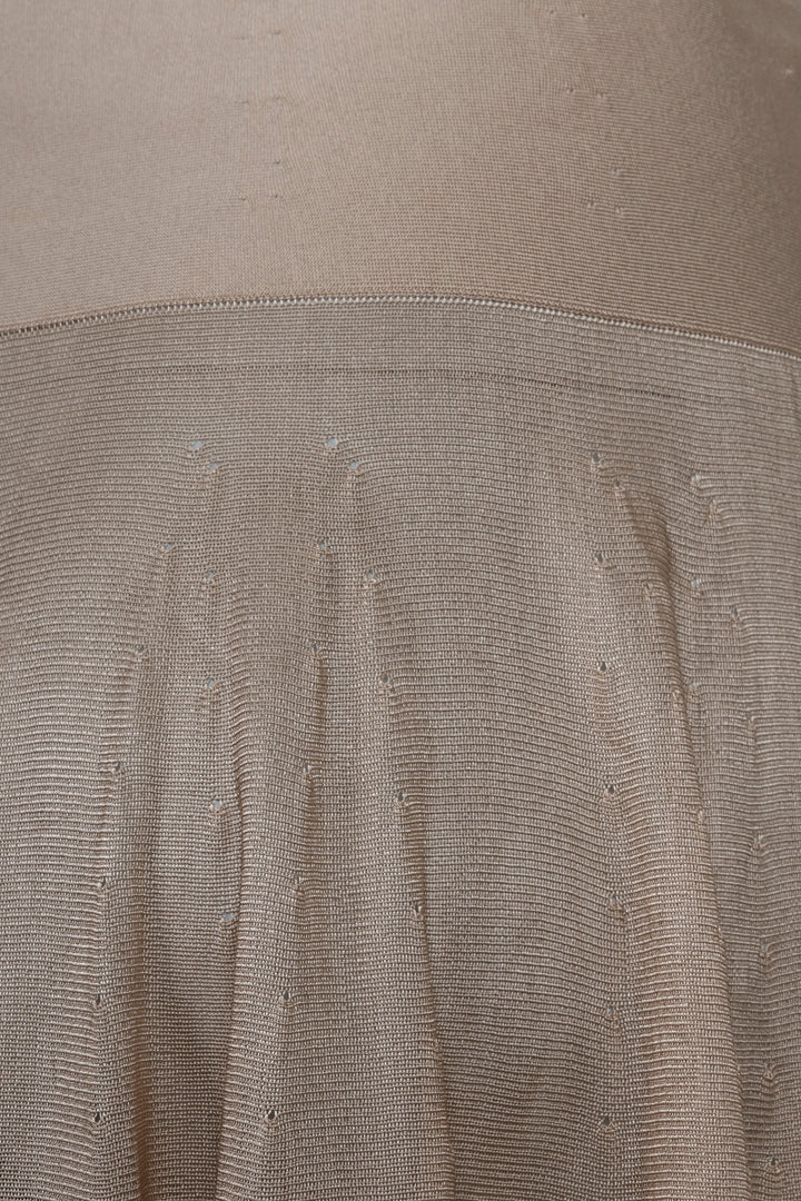 ALAIA Pleated Maxi Skirt Beige