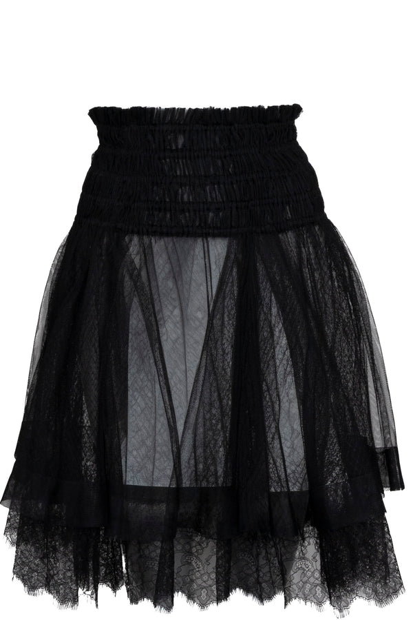 CHRISTIAN DIOR Ruffled Tulle Skirt Black
