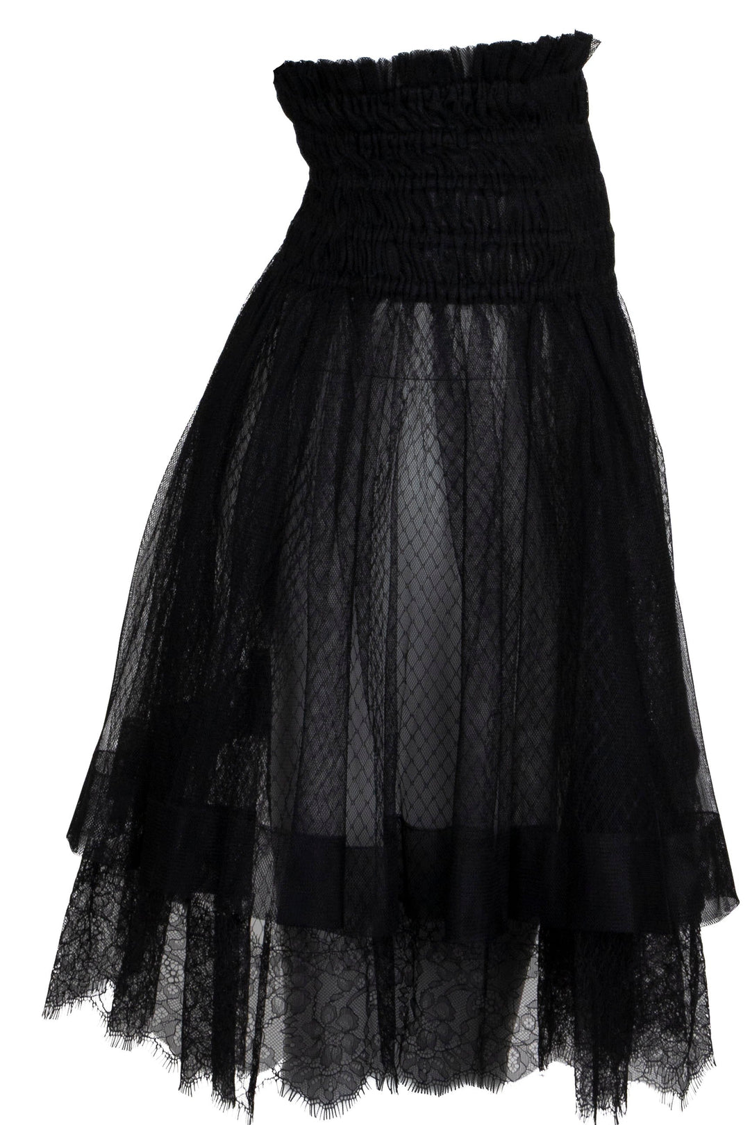 CHRISTIAN DIOR Ruffled Tulle Skirt Black