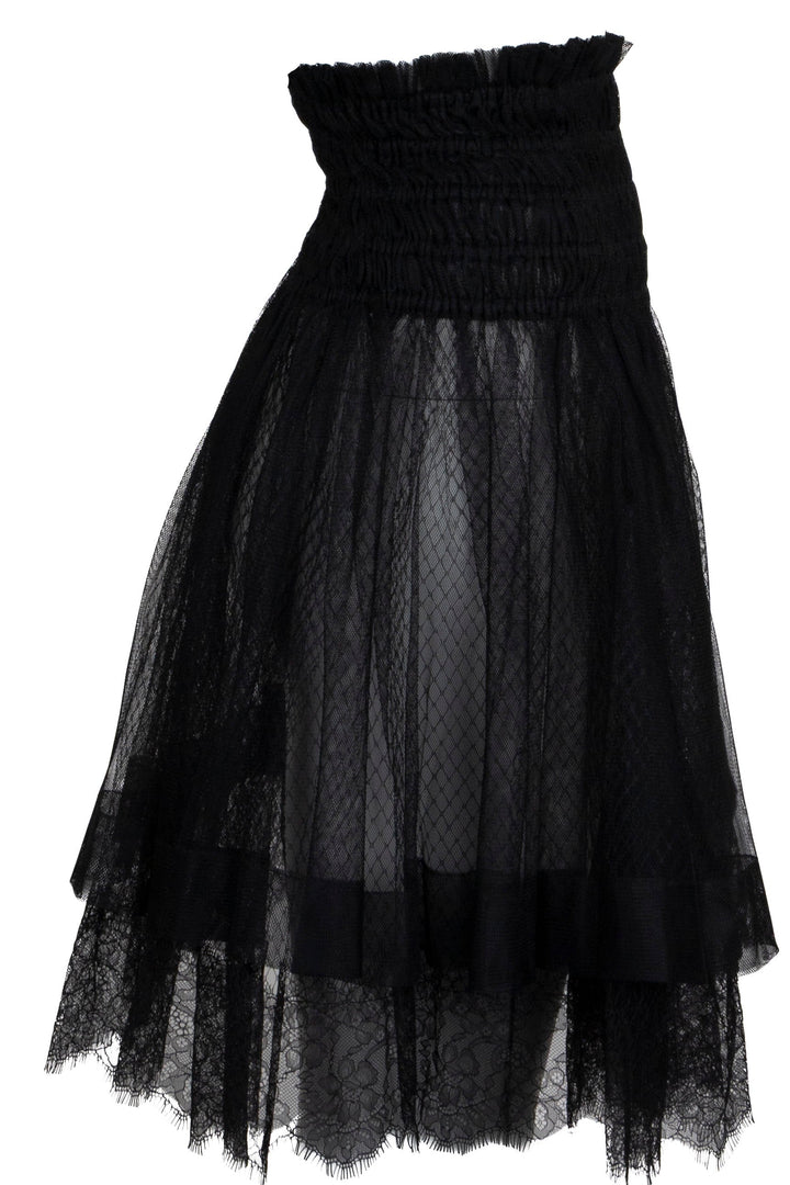 CHRISTIAN DIOR Ruffled Tulle Skirt Black