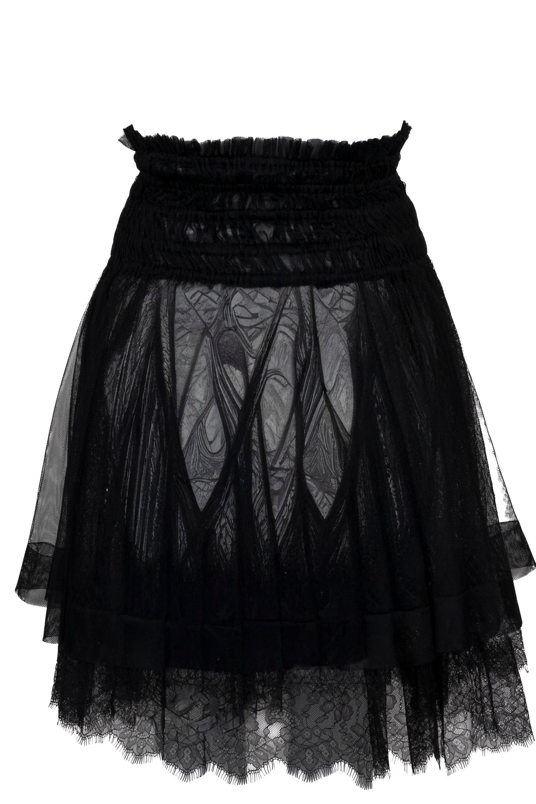 CHRISTIAN DIOR Ruffled Tulle Skirt Black