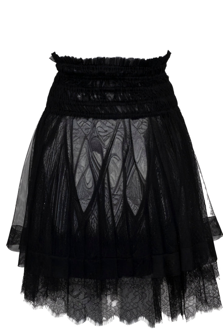 CHRISTIAN DIOR Ruffled Tulle Skirt Black