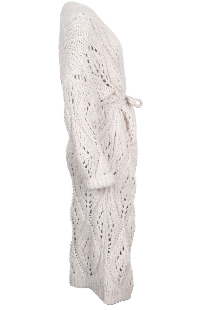 BRUNELLO CUCINELLI Belted Knit Cardigan Alpaca Cashmere Cream