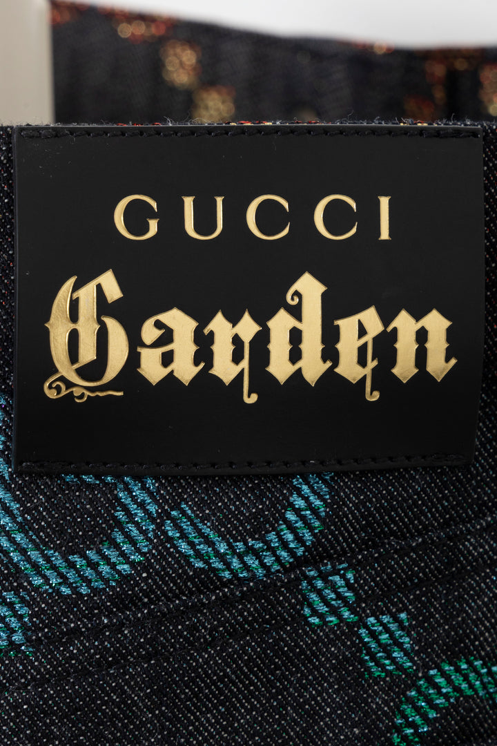 GUCCI Multicolor Supreme Denim Shorts Charcoal