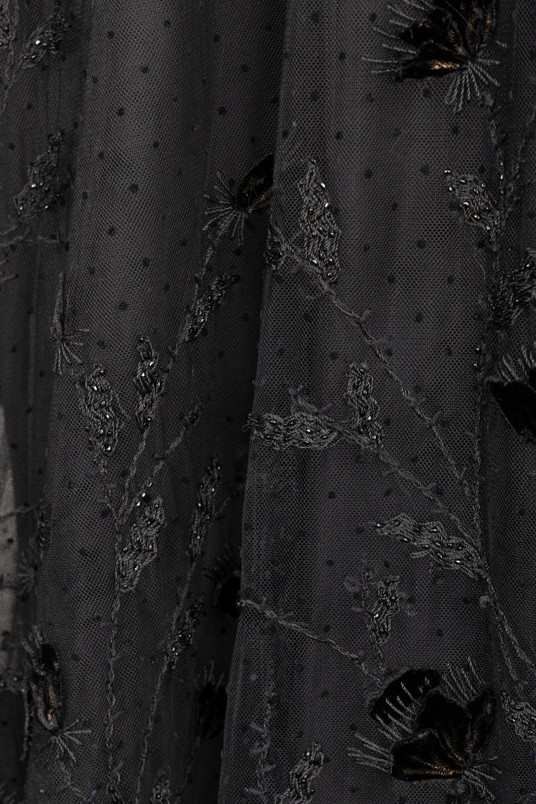CHRISTIAN DIOR Long Dress Tulle Velvet Black