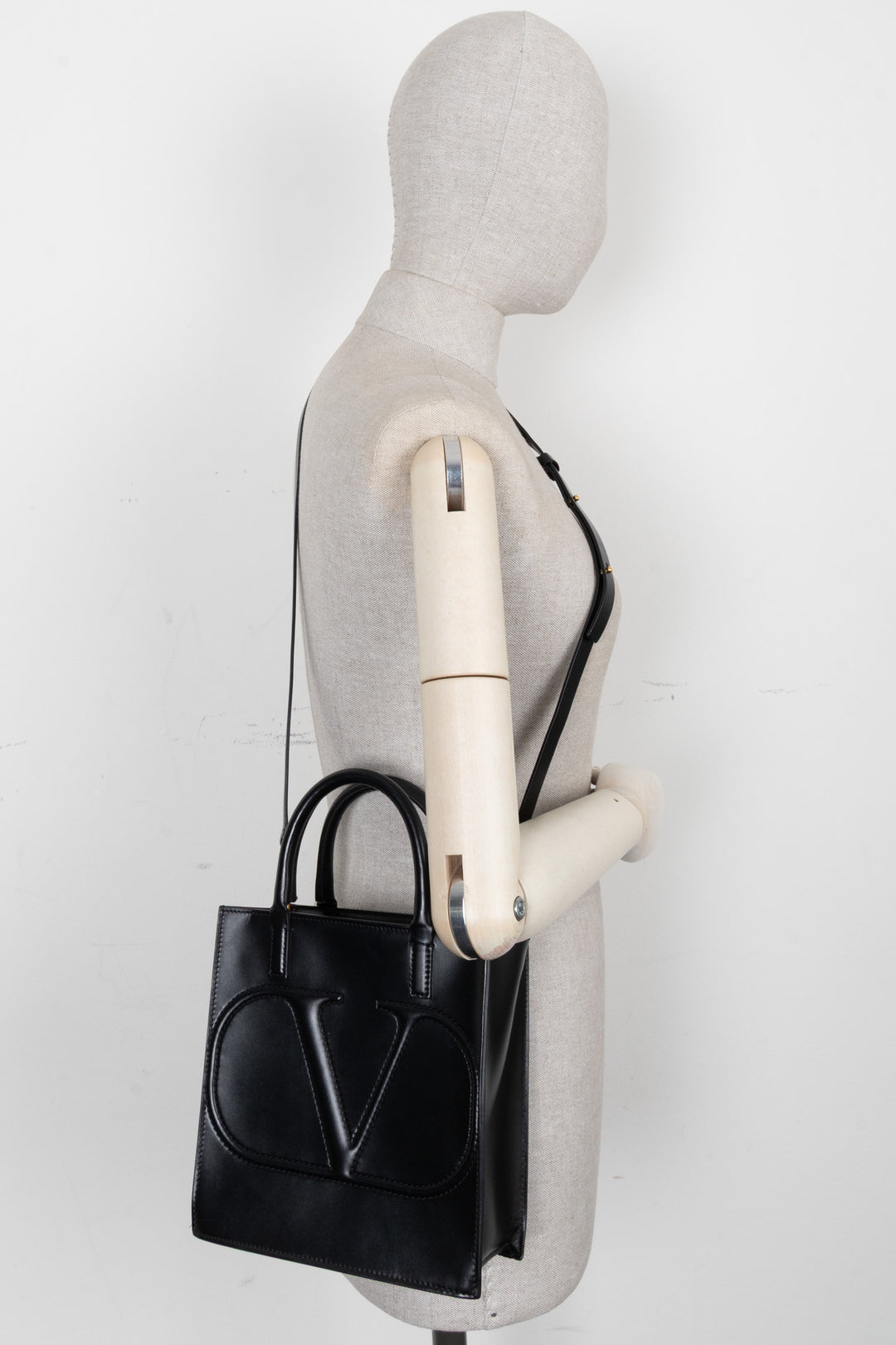 Sac cabas VALENTINO V Logo Walk petit format noir