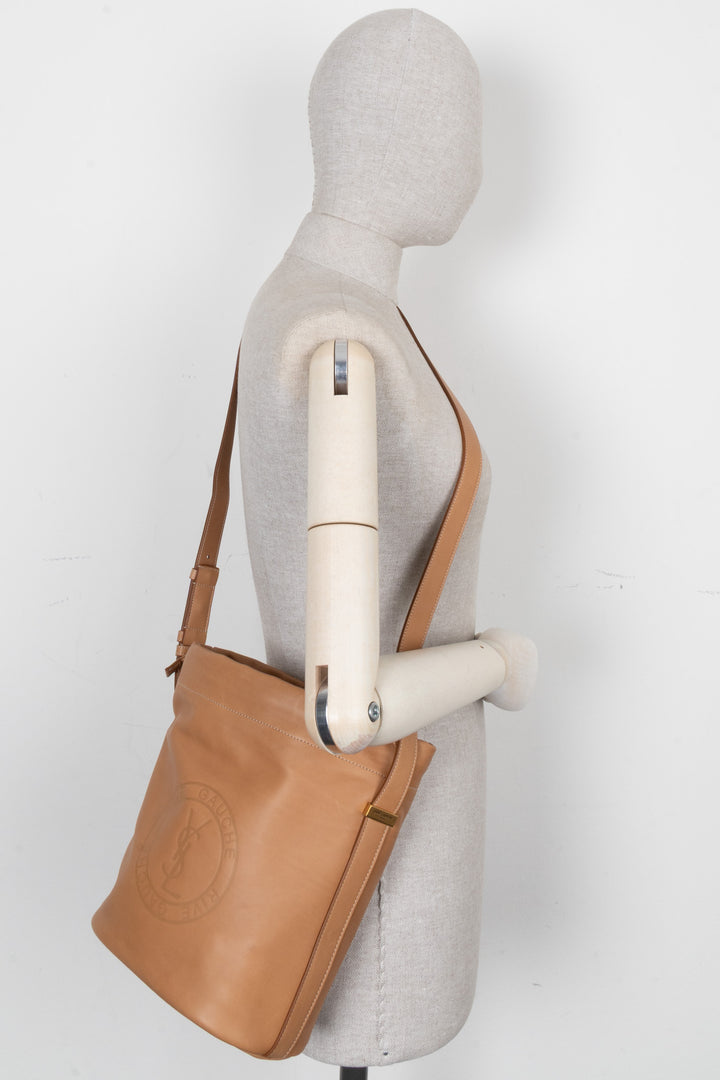 SAINT LAURENT Rive Gauche Bucket Bag Natural Leather