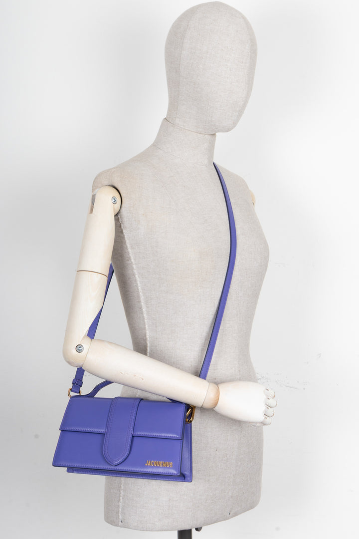 JACQUEMUS The Large Bambino Crossbody Bag Leather Purple