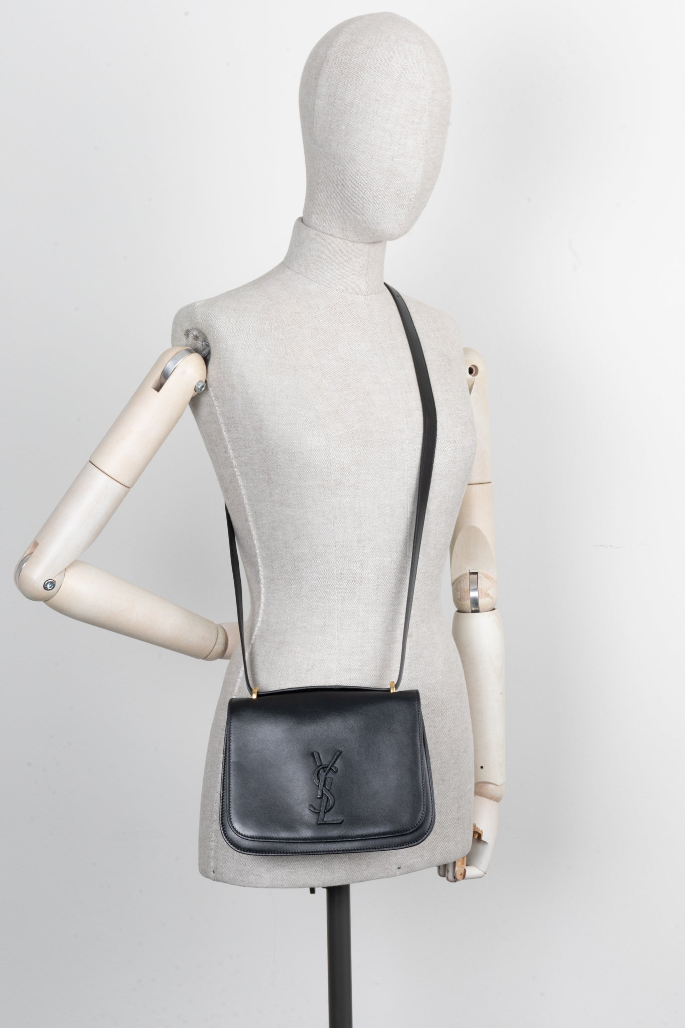 SAINT LAURENT Sac Spontini Cuir Noir REAWAKE
