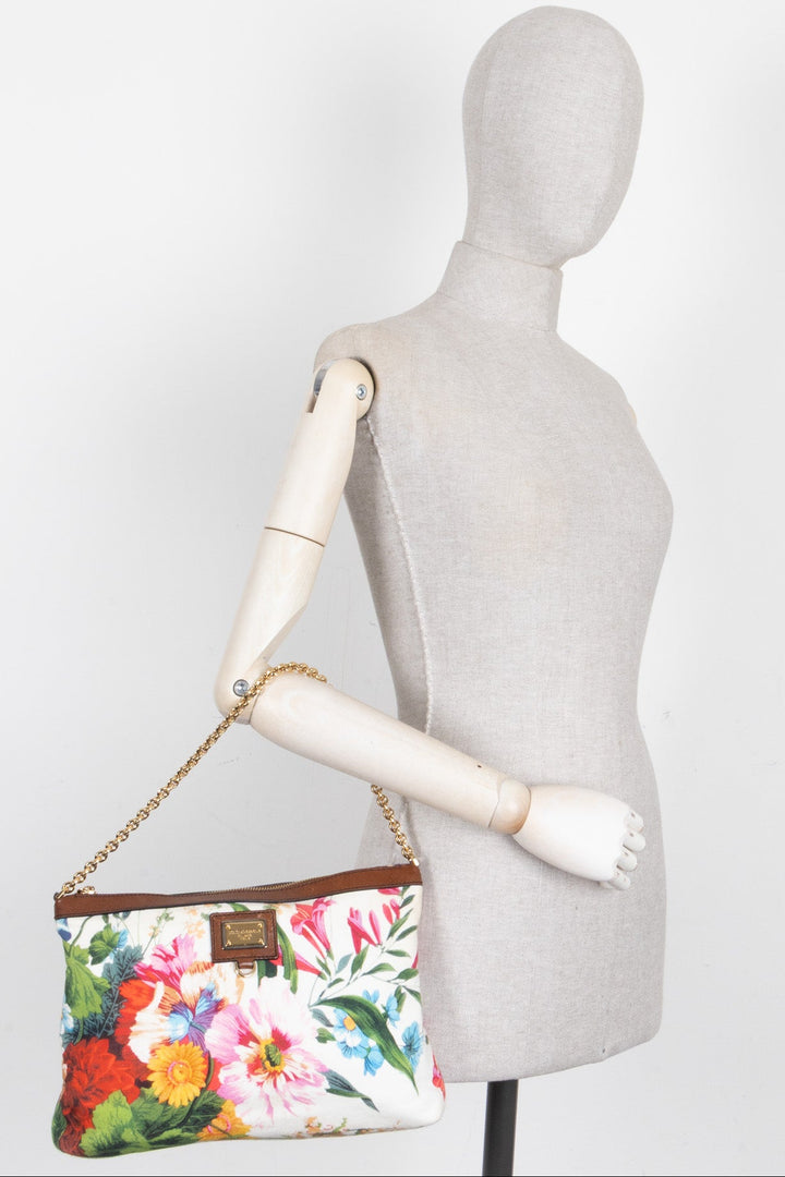 DOLCE&GABBANA Flower Print Shoulder Bag Multicolor