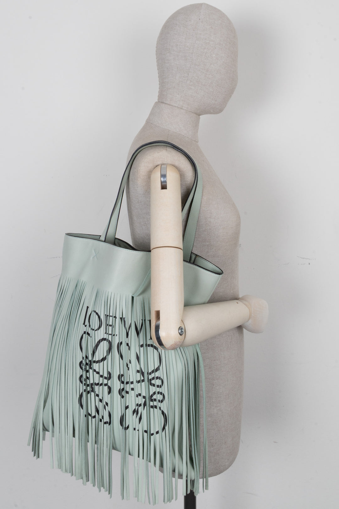 LOEWE Vertical Fringe Tote Mint