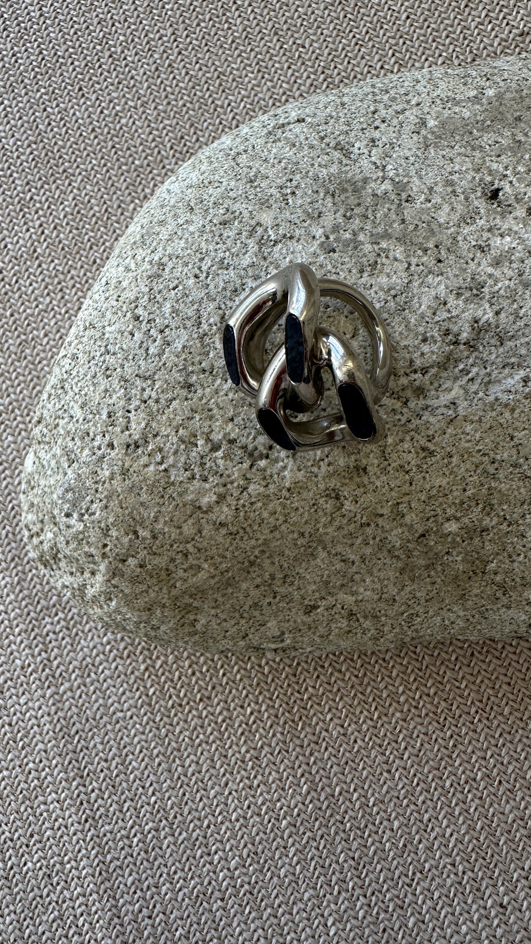 CHRISTIAN DIOR Double Ring Silver