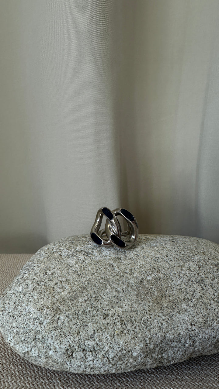 CHRISTIAN DIOR Double Ring Silver