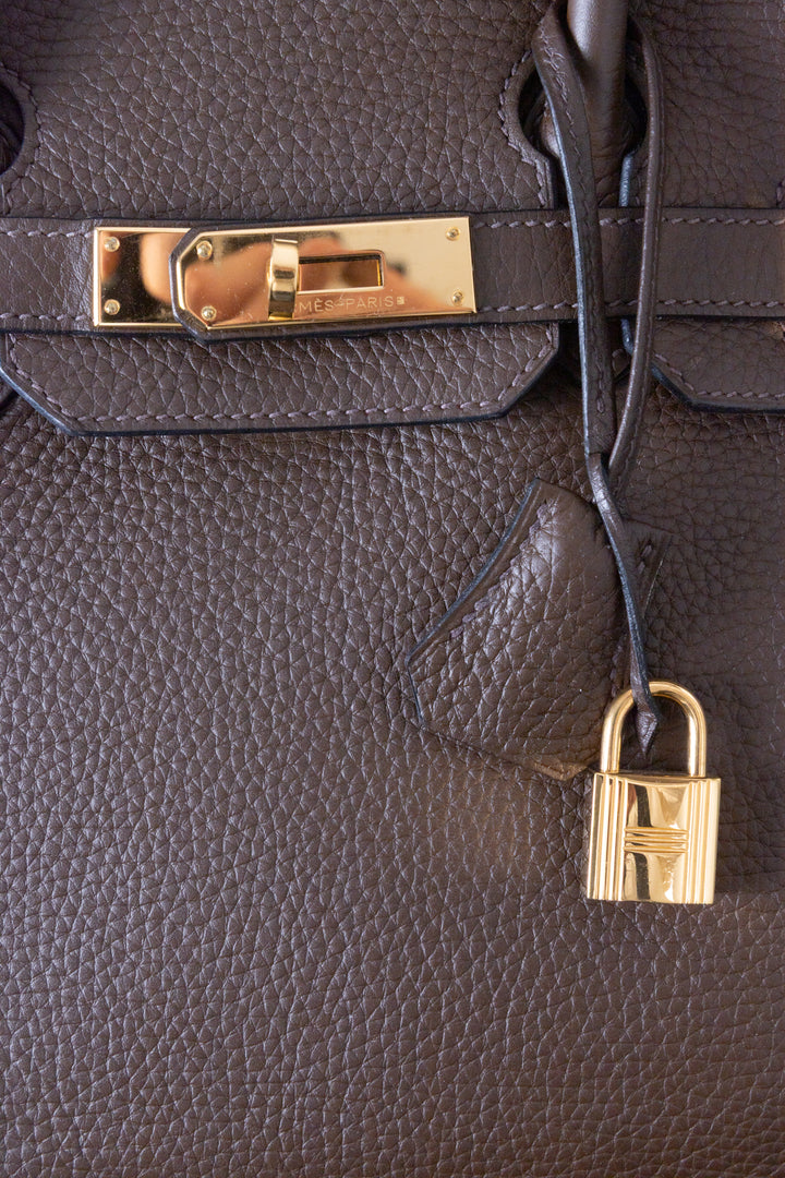 HERMÈS Birkin Retourne 30 Clemence Chocolat
