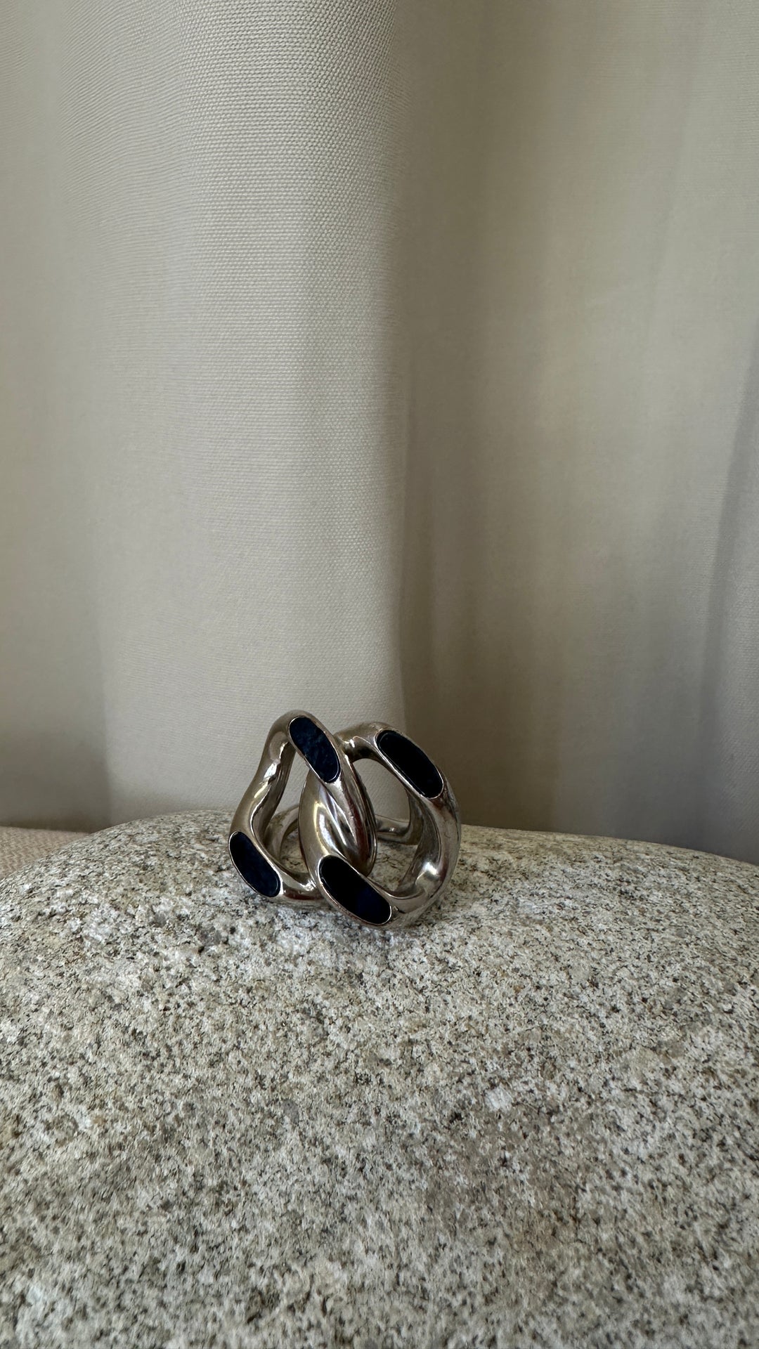 CHRISTIAN DIOR Double Ring Silver