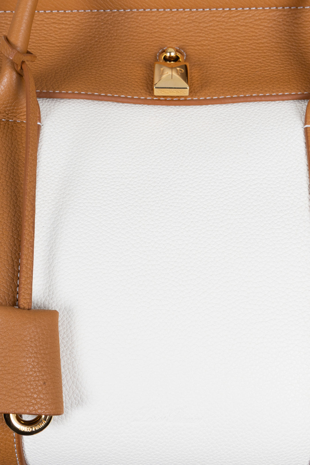 LORO PIANA L32 Loom Bag Calfskin Camel Ivory