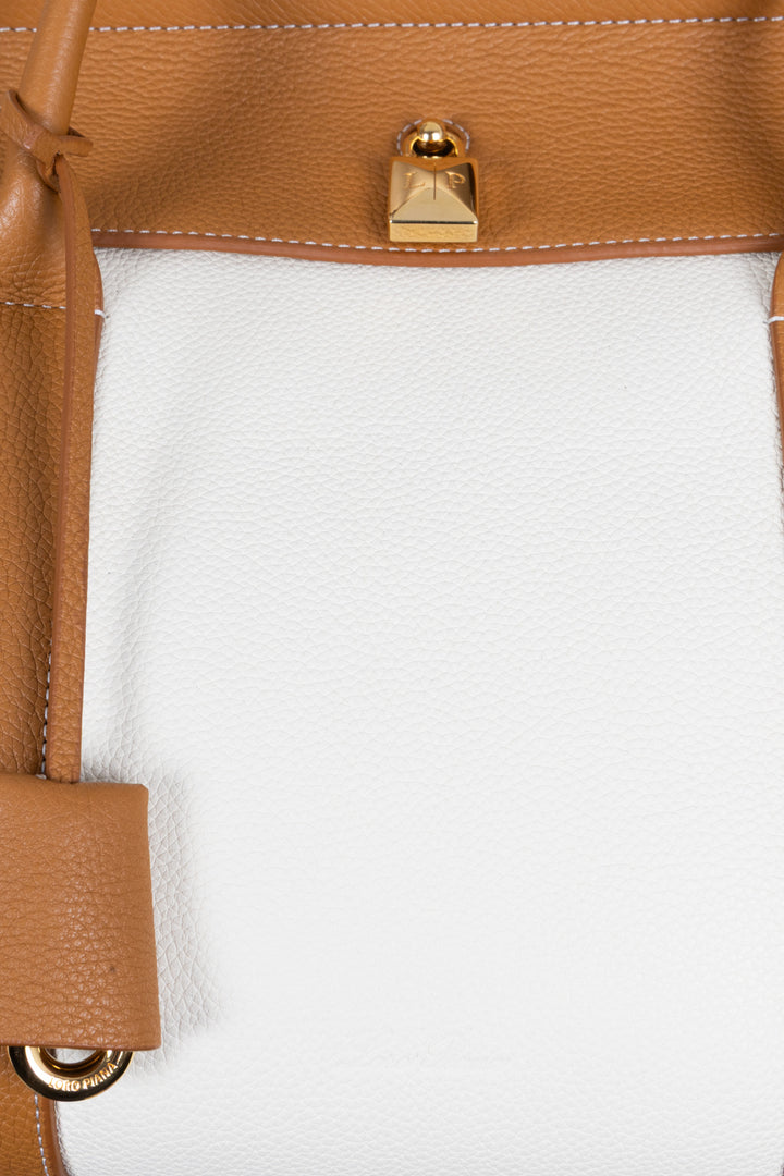 LORO PIANA L32 Loom Bag Calfskin Camel Ivory