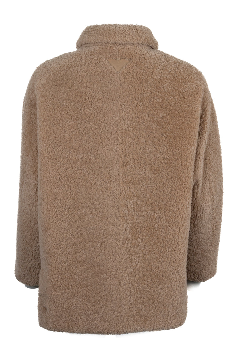 Veste oversize PRADA en peau lainée beige