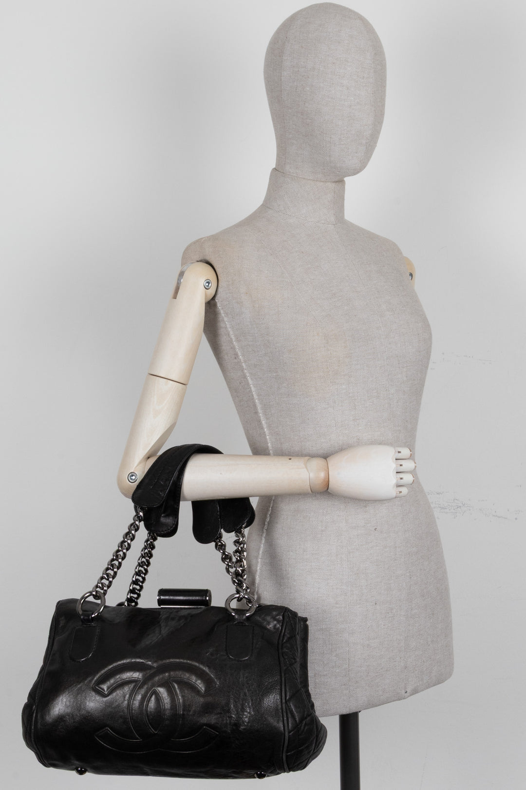 CHANEL Perfect Day Tote Bag Leather Black