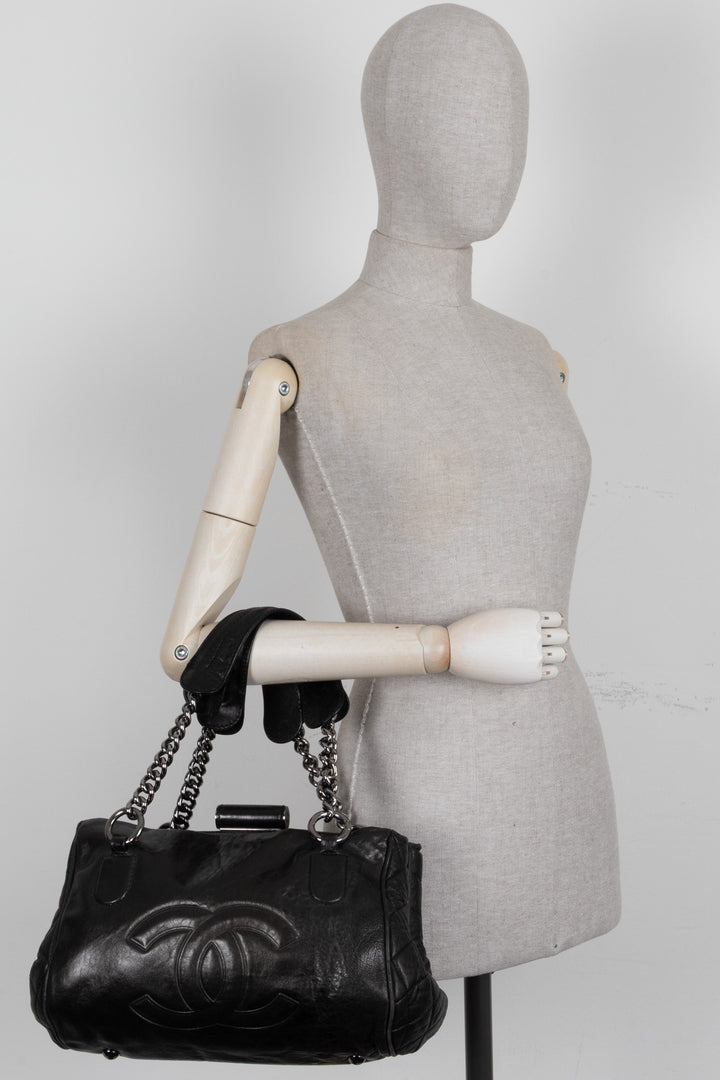 CHANEL Perfect Day Tote Bag Leather Black