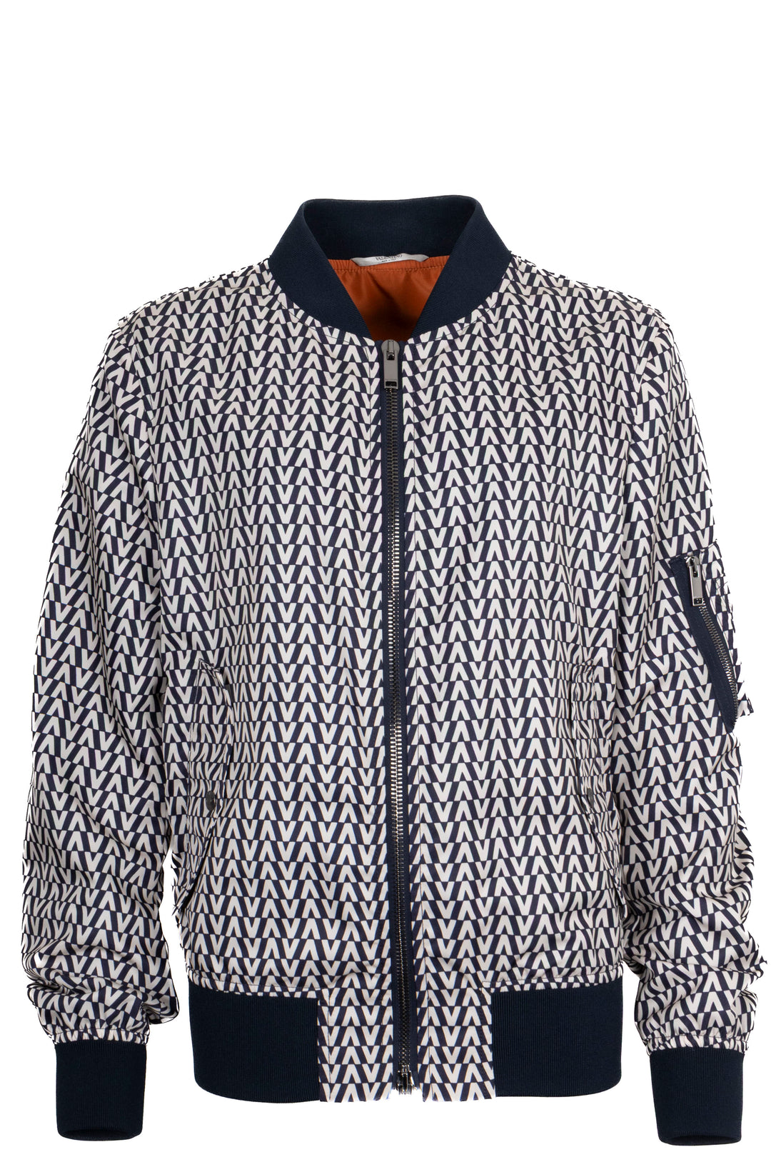 VALENTINO Reversible V Logo Bomber Jacket Navy White
