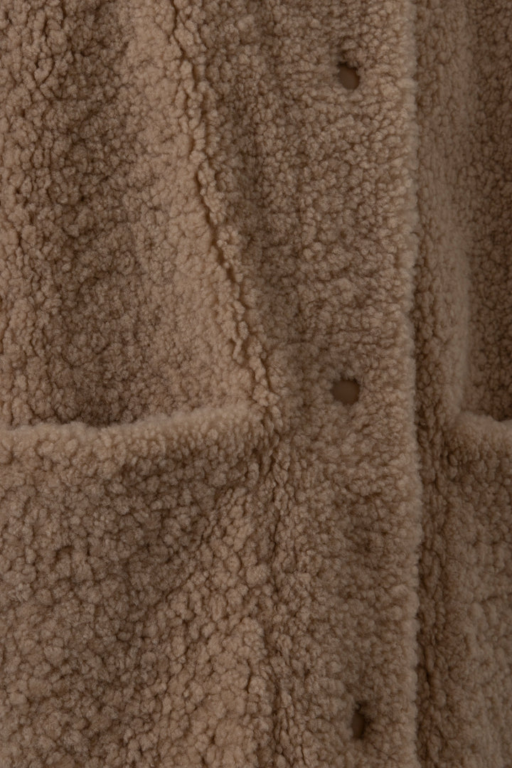 Veste oversize PRADA en peau lainée beige