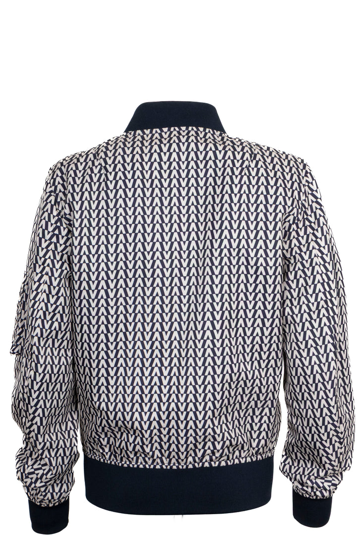 VALENTINO Reversible V Logo Bomber Jacket Navy White