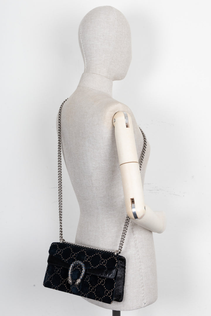 GUCCI Small Dionysos GG Velvet Black