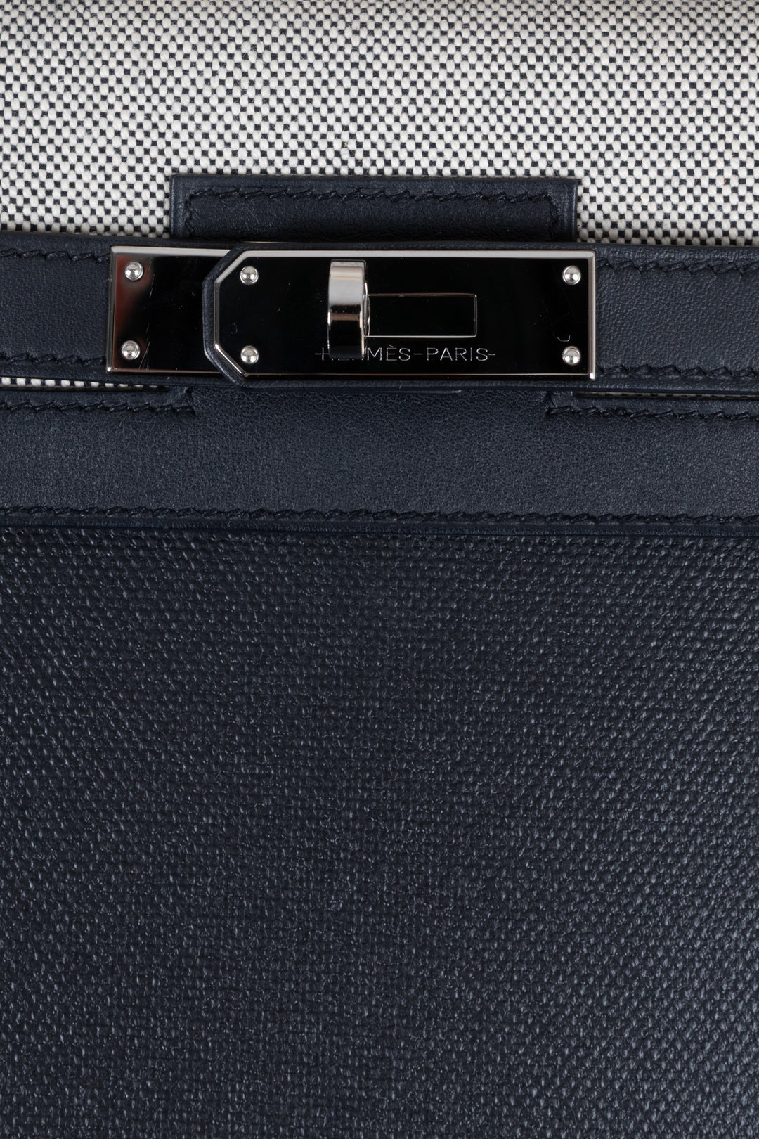 HERMÈS Kelly II Sellier 32 Toile Berline Veau Swift Noir