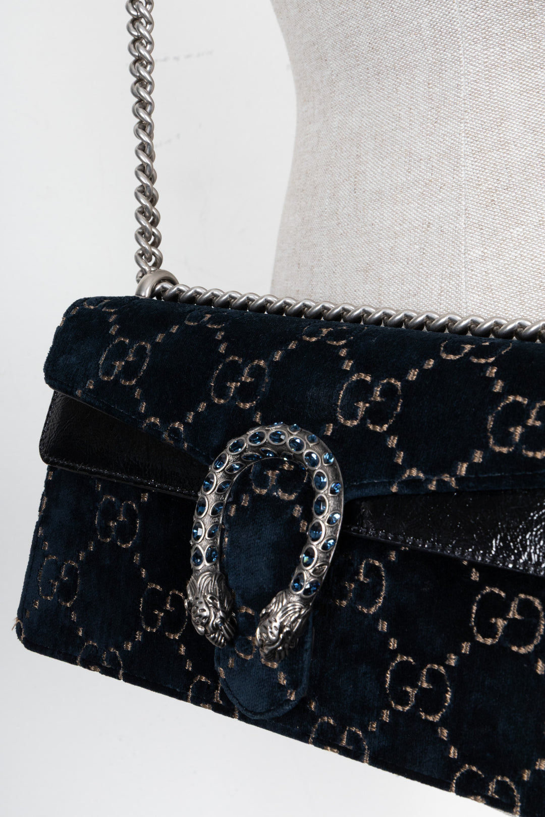 GUCCI Small Dionysos GG Velvet Black