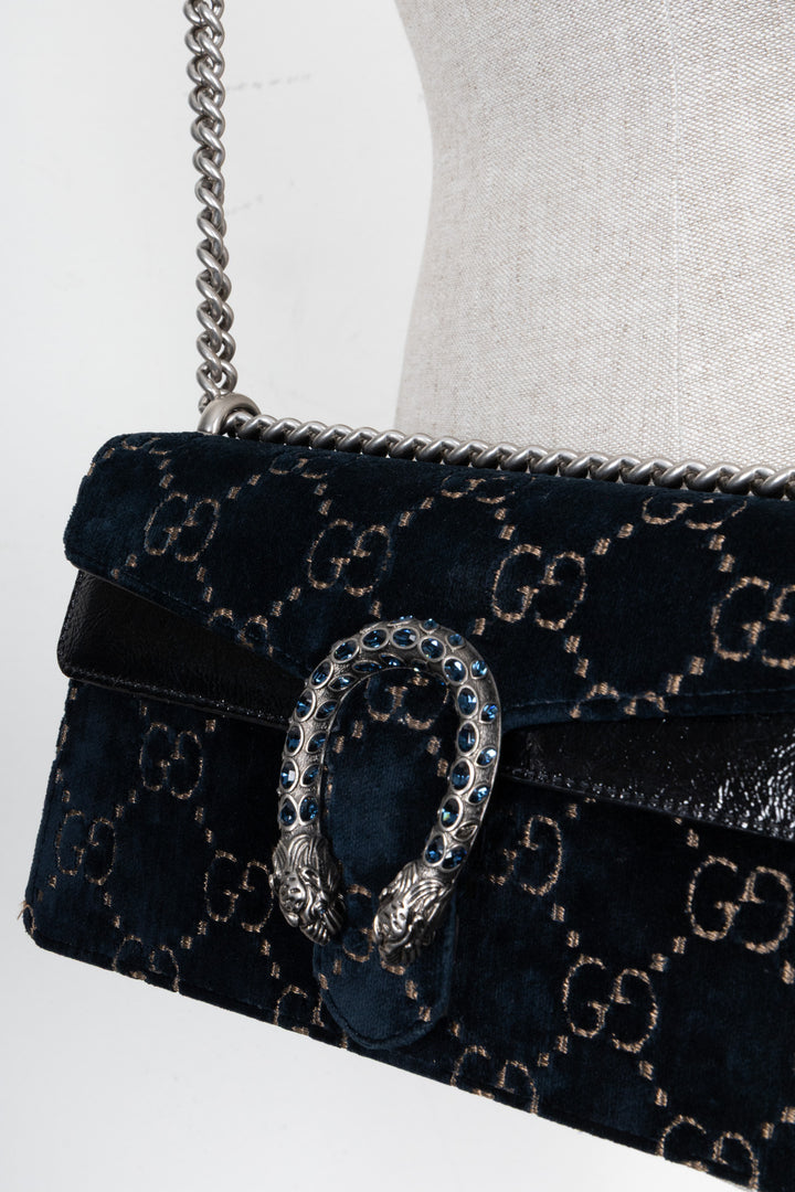 GUCCI Small Dionysos GG Velvet Black