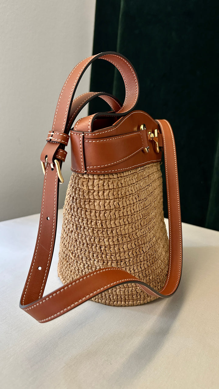 CELINE Crecy Bucket Bag Raffia